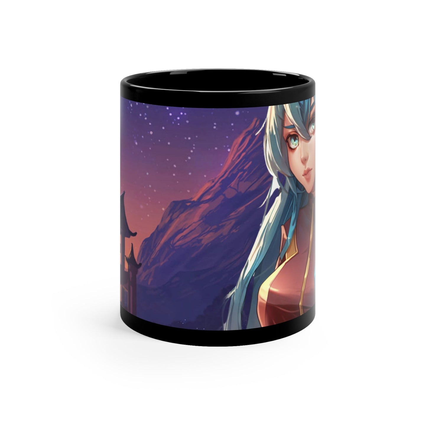 Black Space Girl Anime Coffee Tea Mug