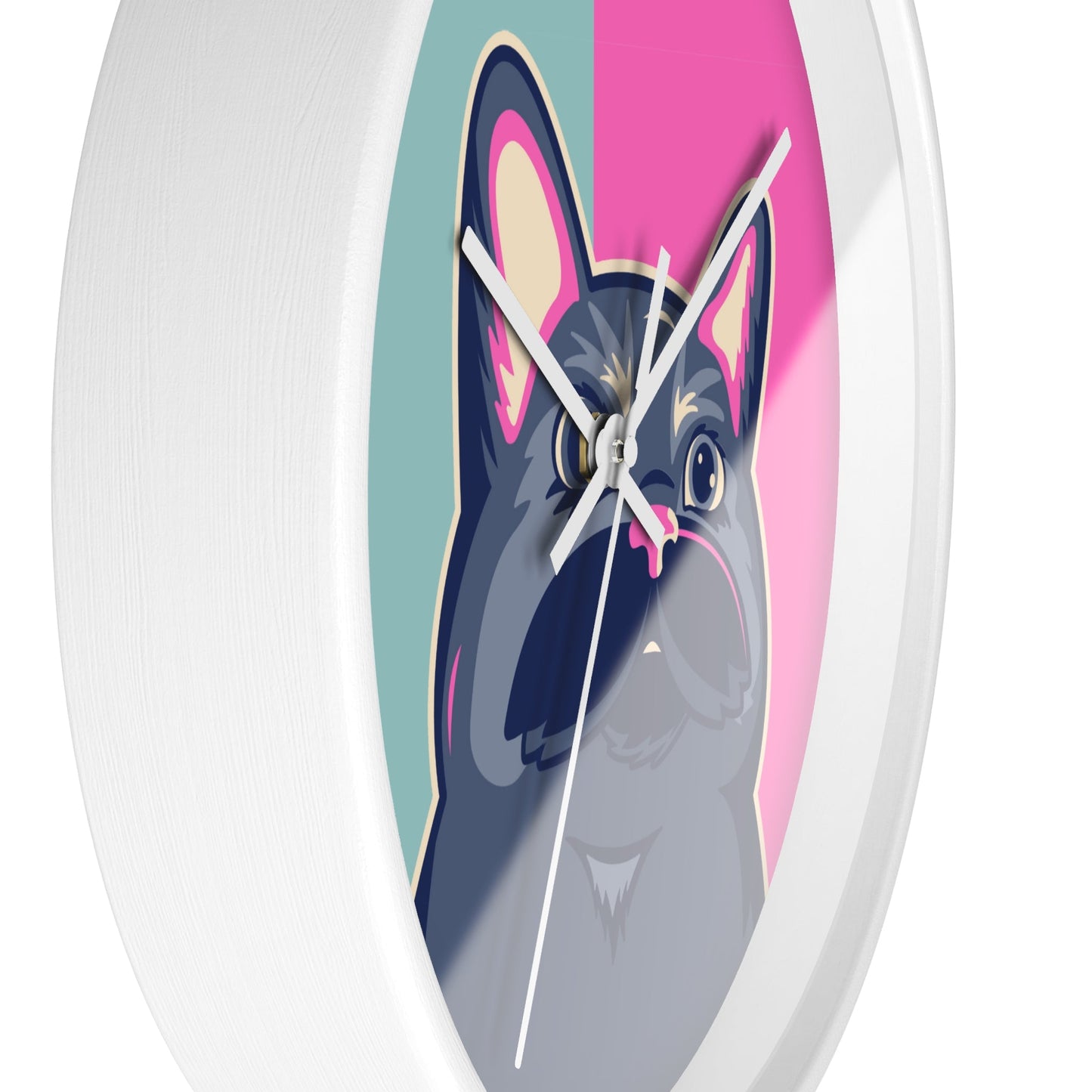 Colorful Cat Cutout Wall Clock