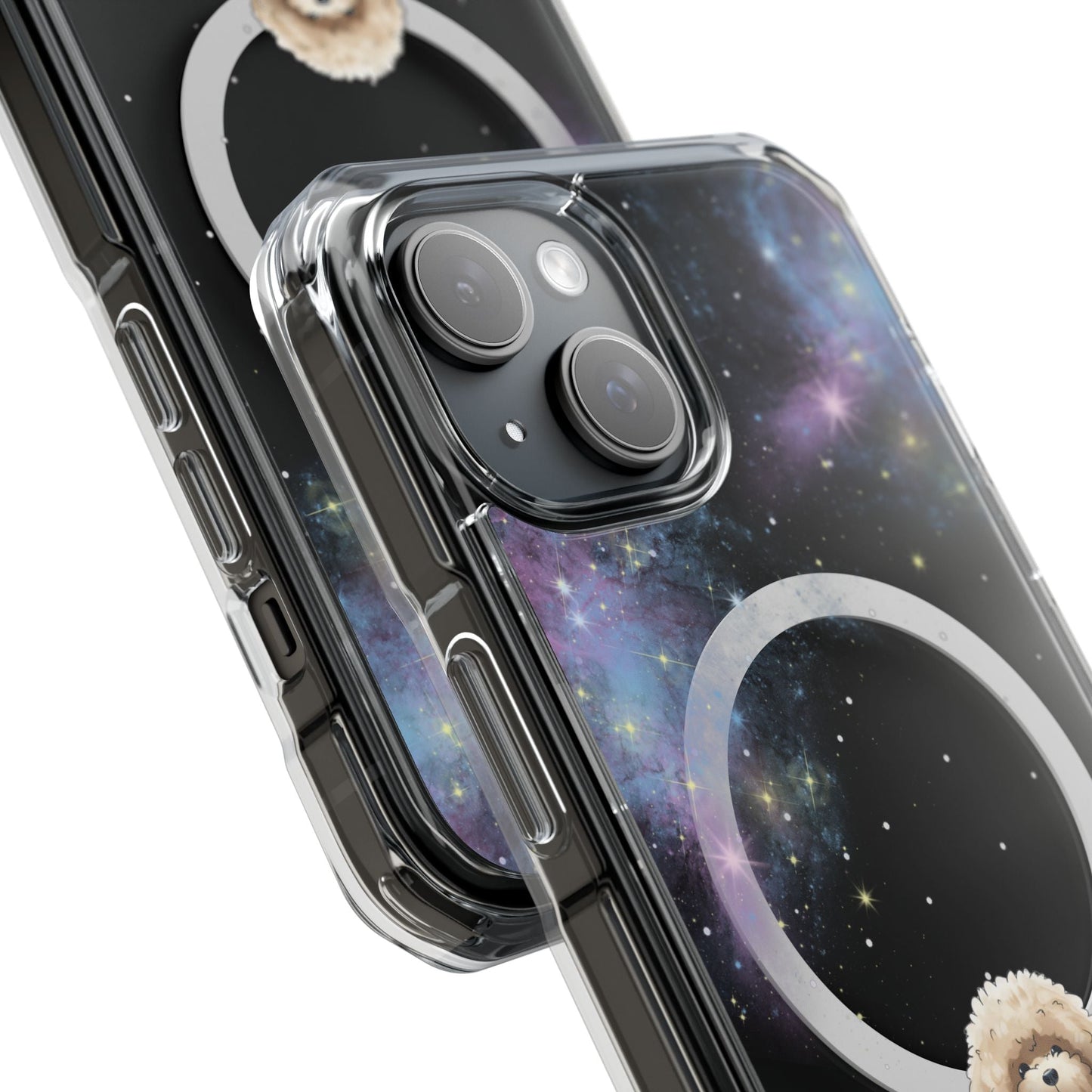 Pookie the Poodle in Space - Magnetic Clear Case for iPhone Models by Starry Fluff