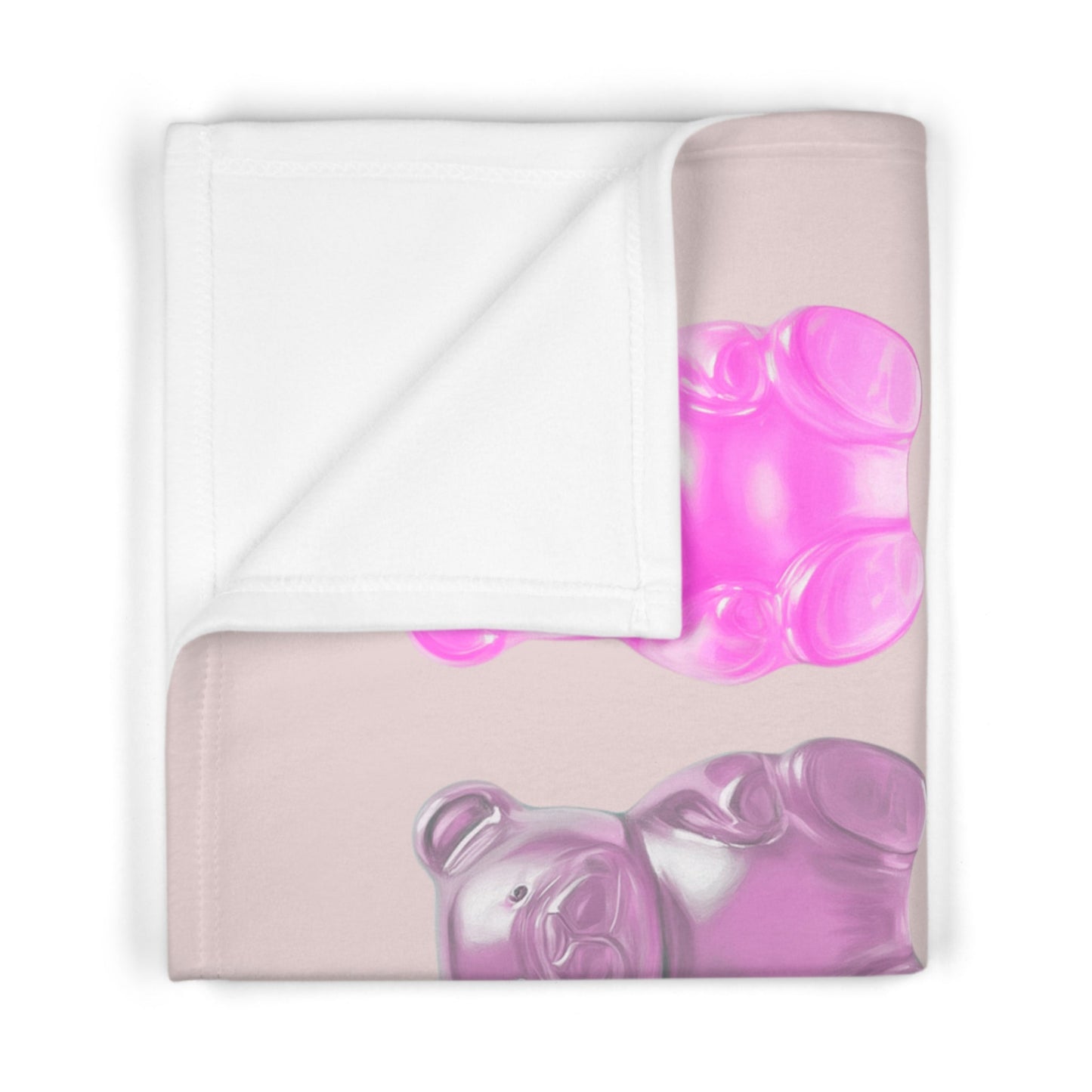 Pink Fleece Baby Blanket for Soft Gummy Bear Comfort