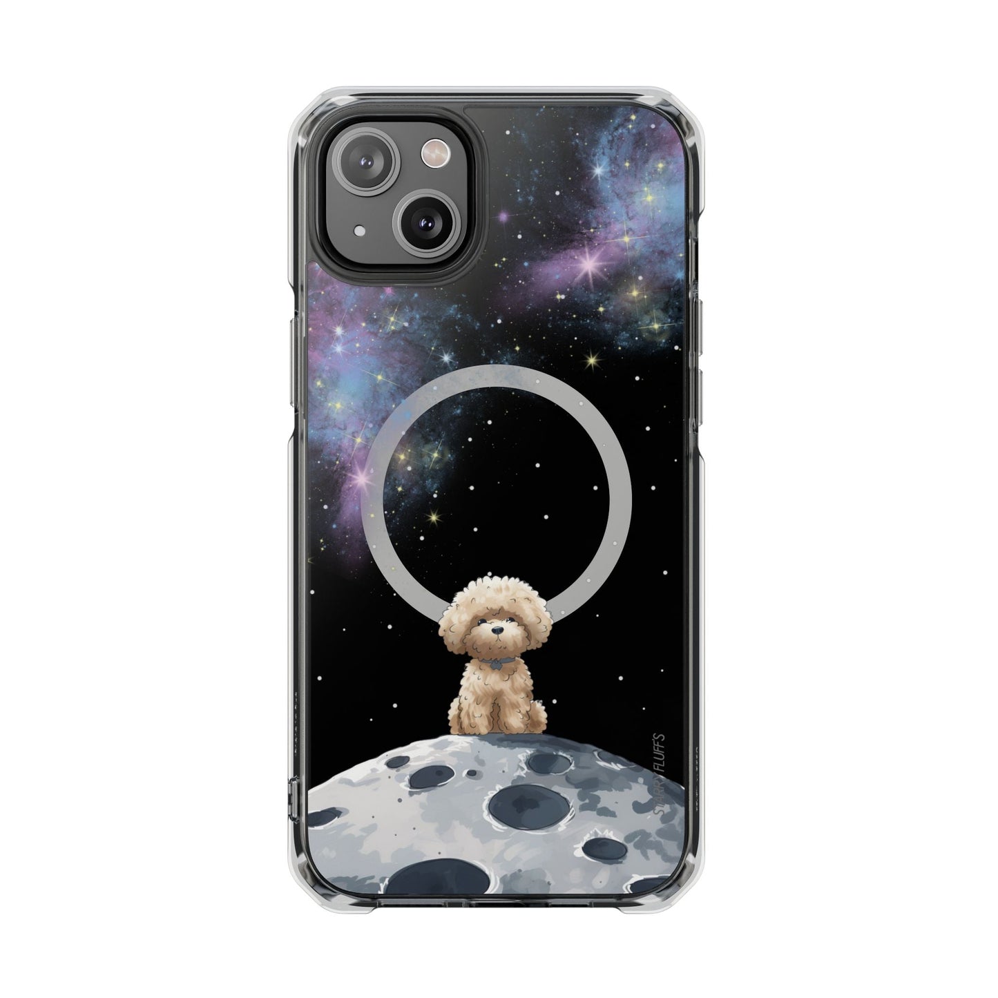 Pookie the Poodle in Space - Magnetic Clear Case for iPhone Models by Starry Fluff