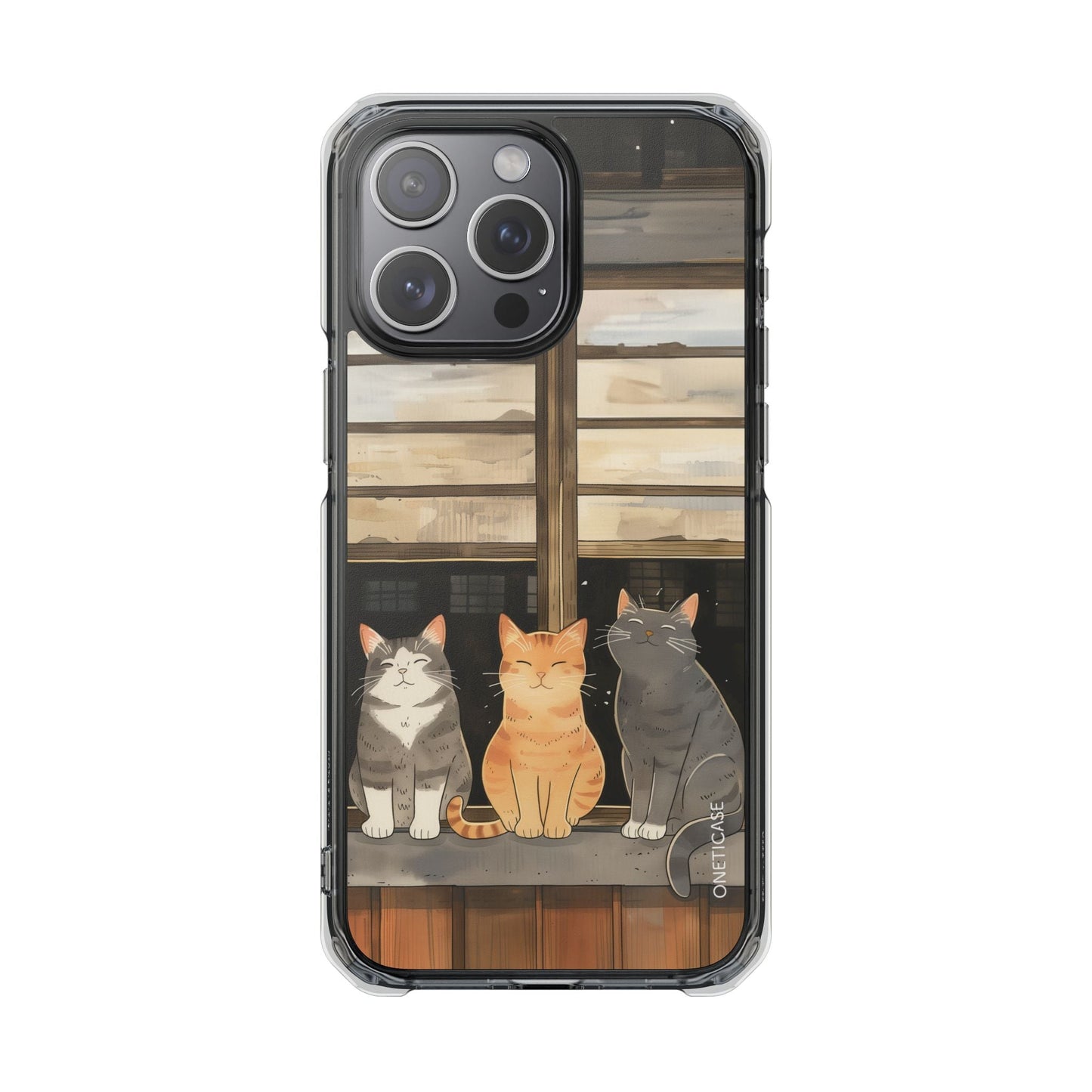 Magnetic Clear Case for iPhone Series - Cat Lovers' Chilling Edition