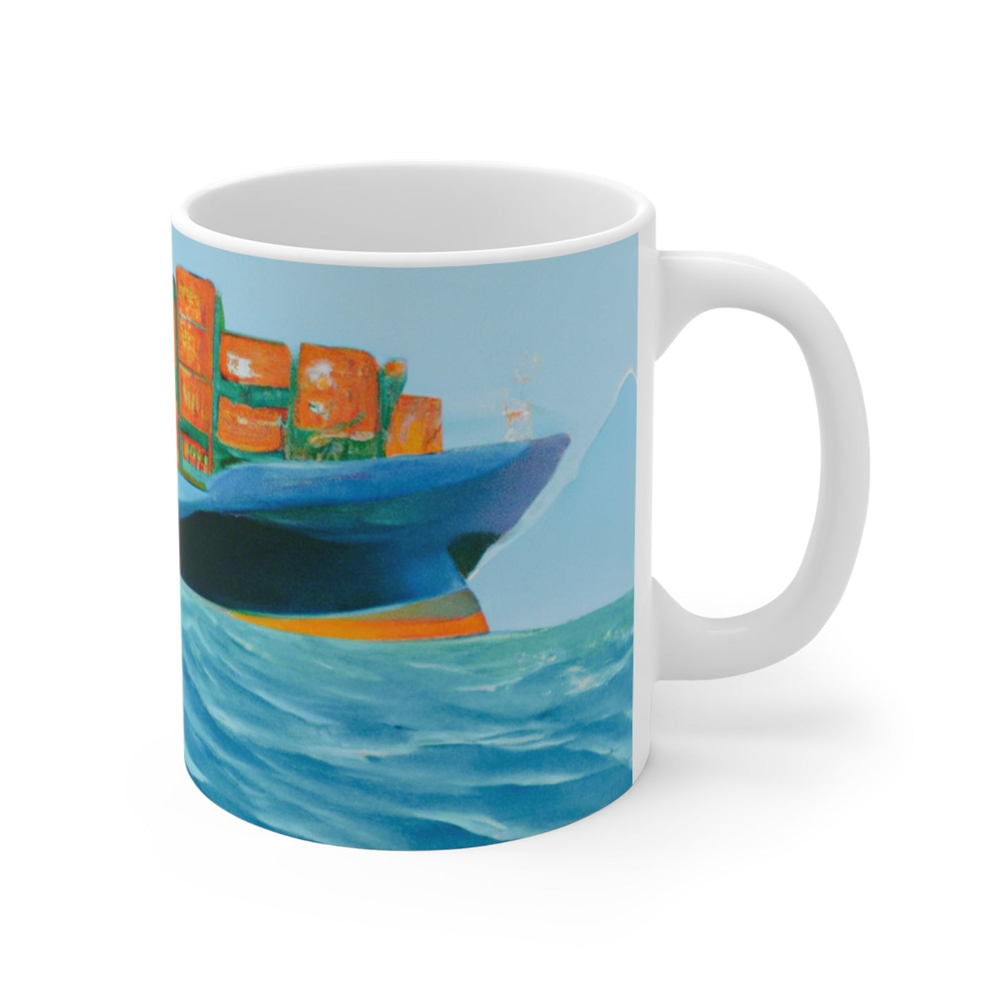 Artistic Cargo Vessel Coffee Cup