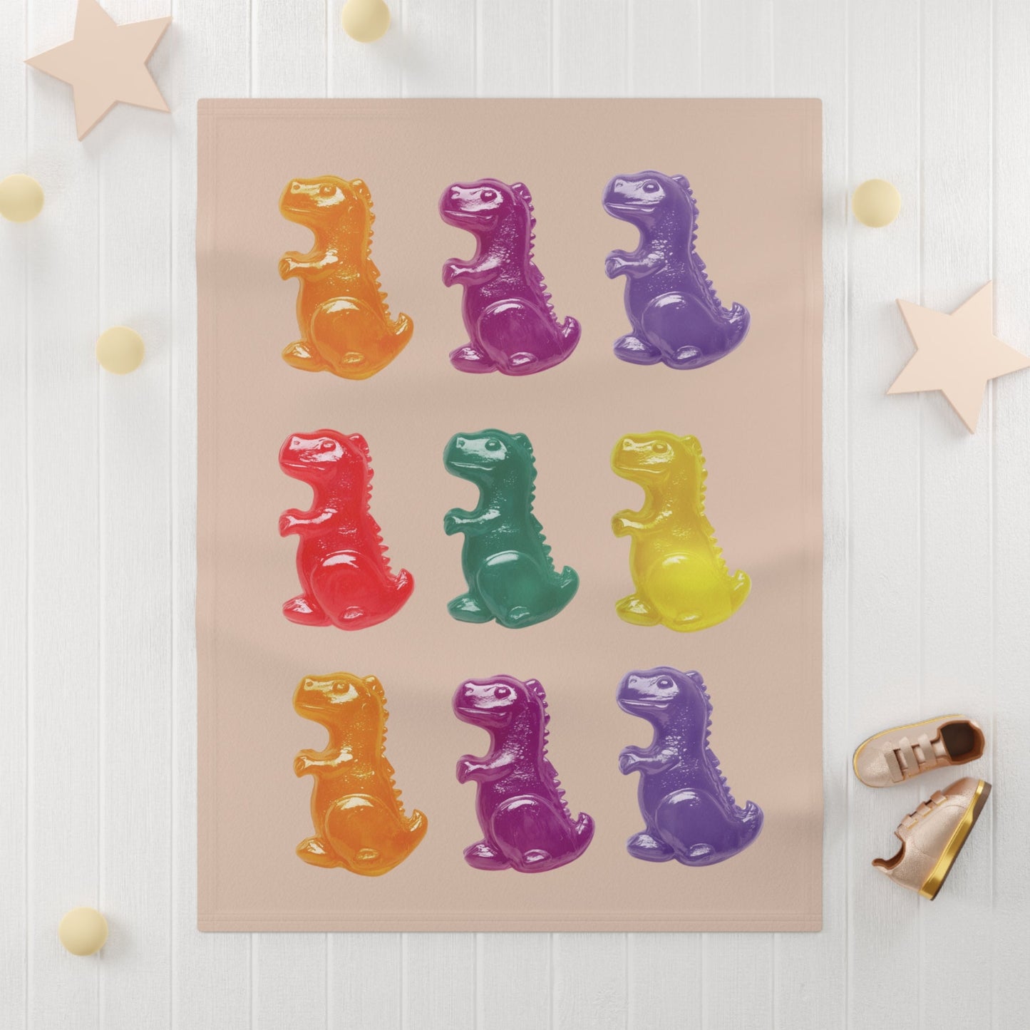 Soft Fleece Baby Blanket featuring Gummy Dinosaur Rex