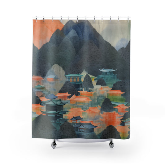 Japanese Shower Curtain: Exquisite Artwork Inspired by Landscapes of Japan