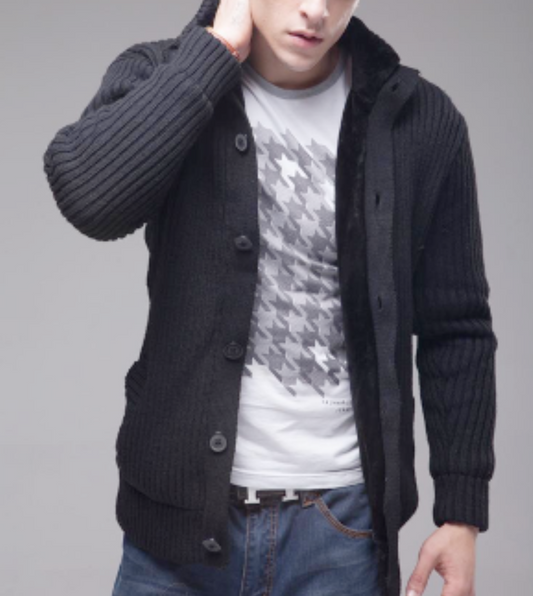 Ultra Cozy Men's Faux Fur Inner Cardigan for Cold Winter Days
