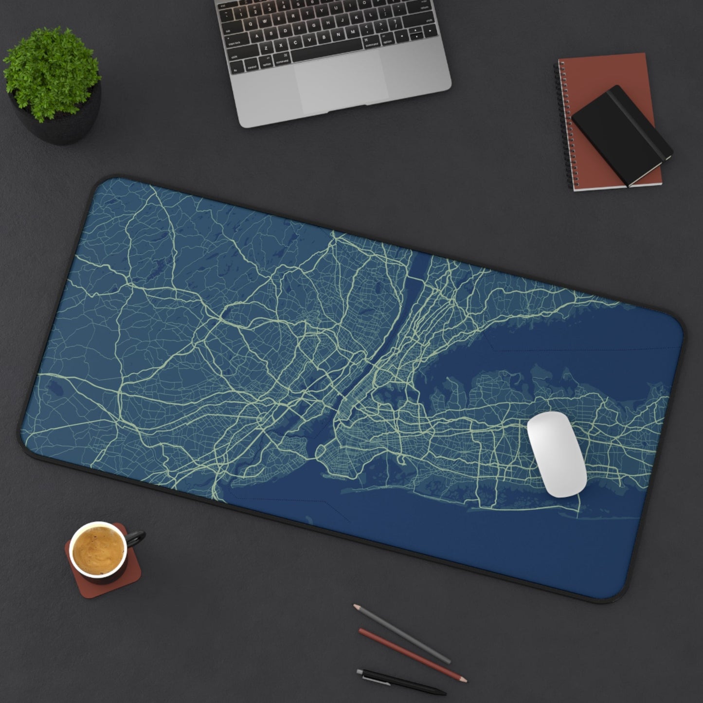 Radiant New York City Map Desk Pad