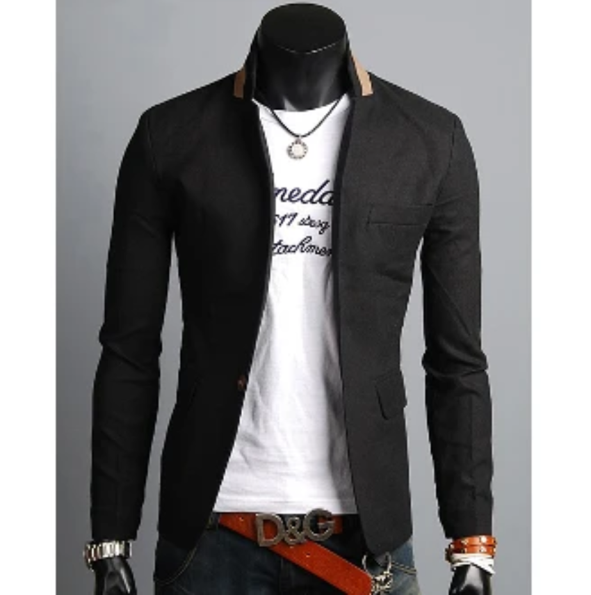 Casual Blazer with Stand Collar for Men