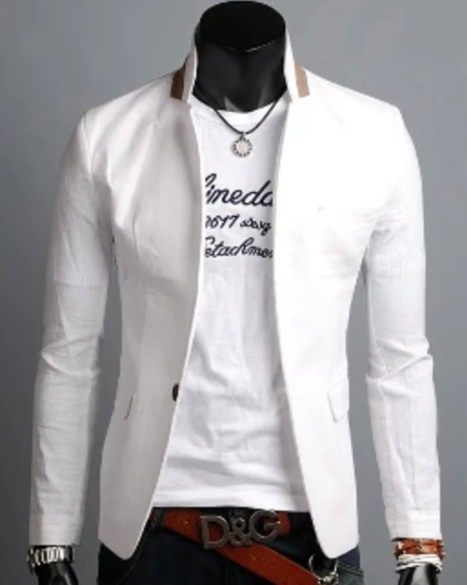 Casual Blazer with Stand Collar for Men