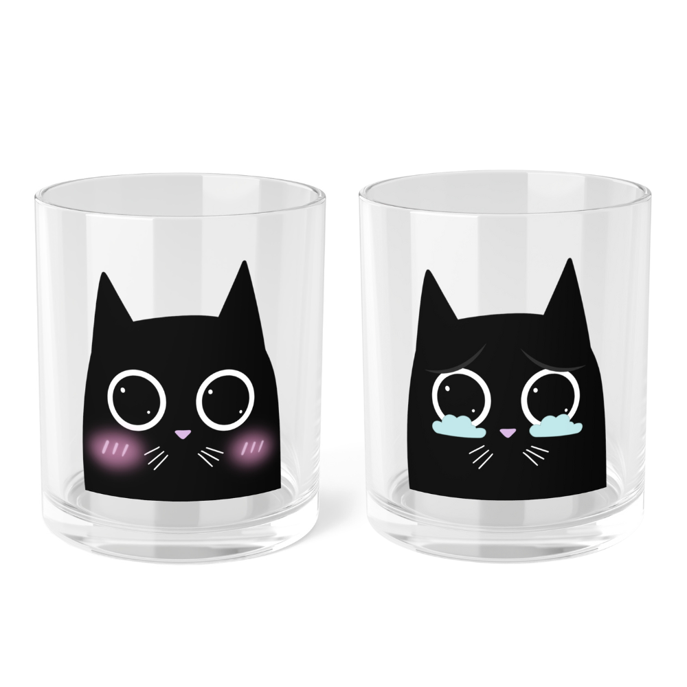 Emotive Feline Mug Set (2 Pieces)