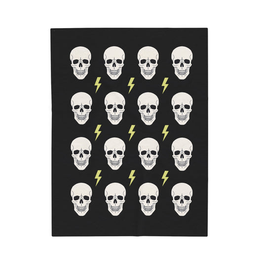 Plush Gothic Skeleton Throw Blanket