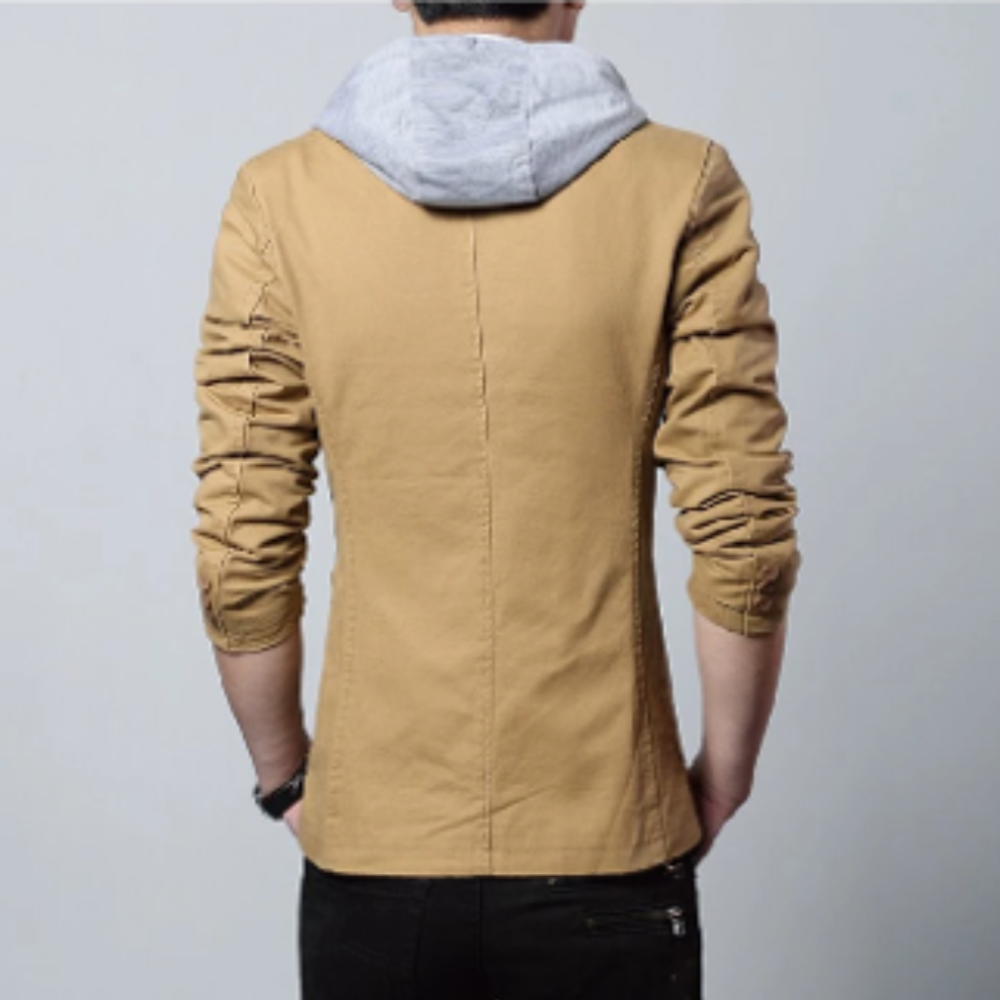 Black Hooded Blazer for Men's Urban Fashion