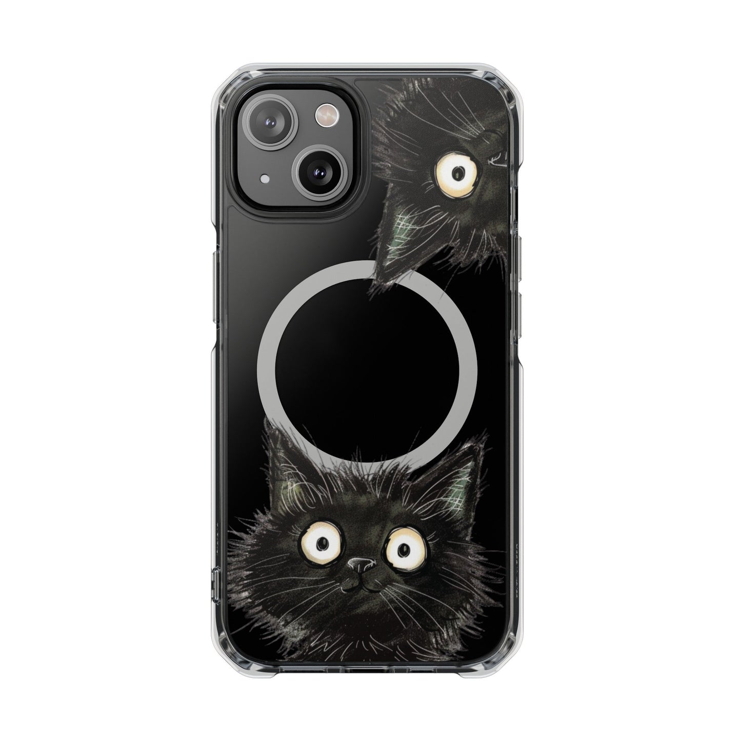 Inquisitive Magnetic Clear Cat iPhone Case