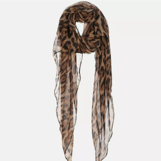 Pack of 2 Leopard Print Chiffon Scarves for Women