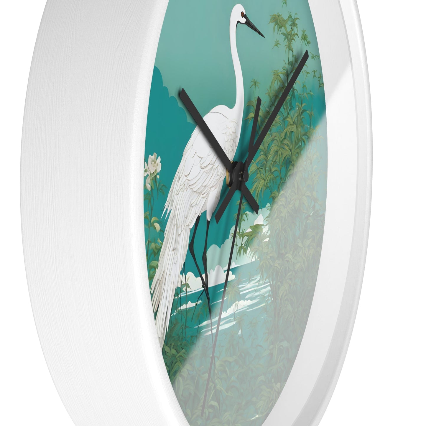 Japanese Crane Art Wall Timepiece