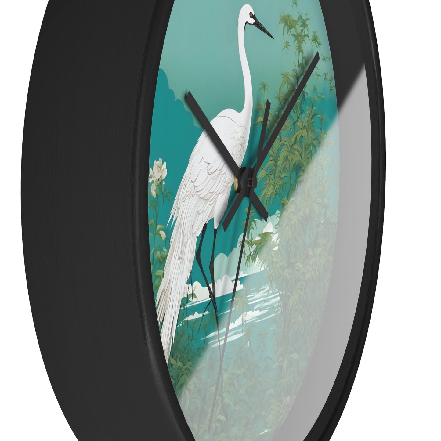 Japanese Crane Art Wall Timepiece