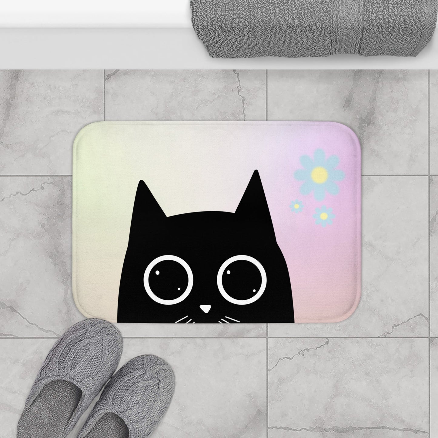 Cat-themed Anime Bath Mat that Exudes Cuteness