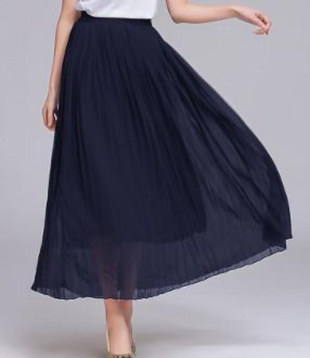 Chiffon Skirt with Pleats