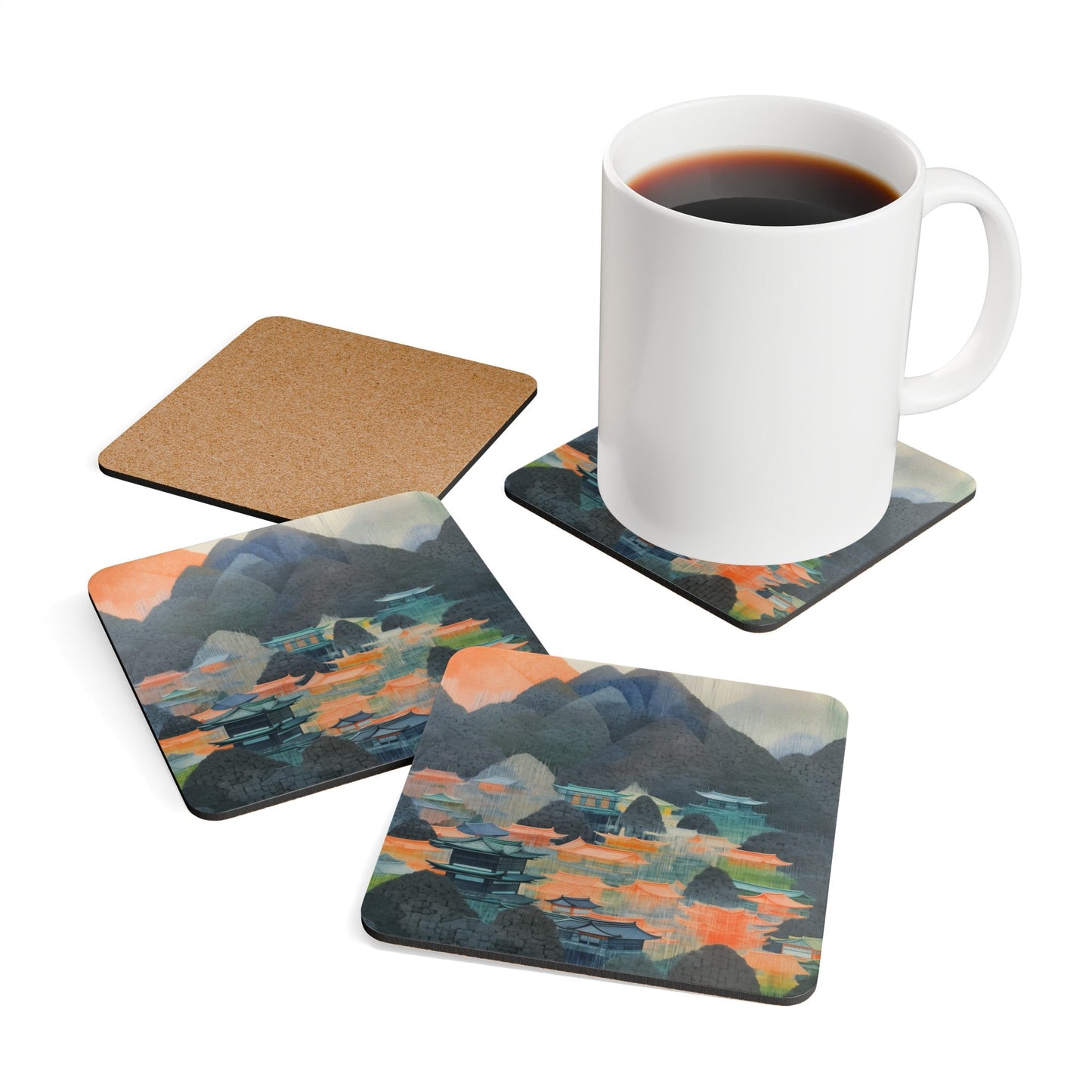 Japanese Coaster Set for Landscape (4 Pieces)