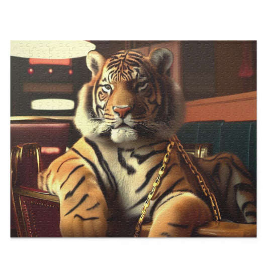 500-Piece Jigsaw Puzzle Featuring Vintage Tiger in Restaurant