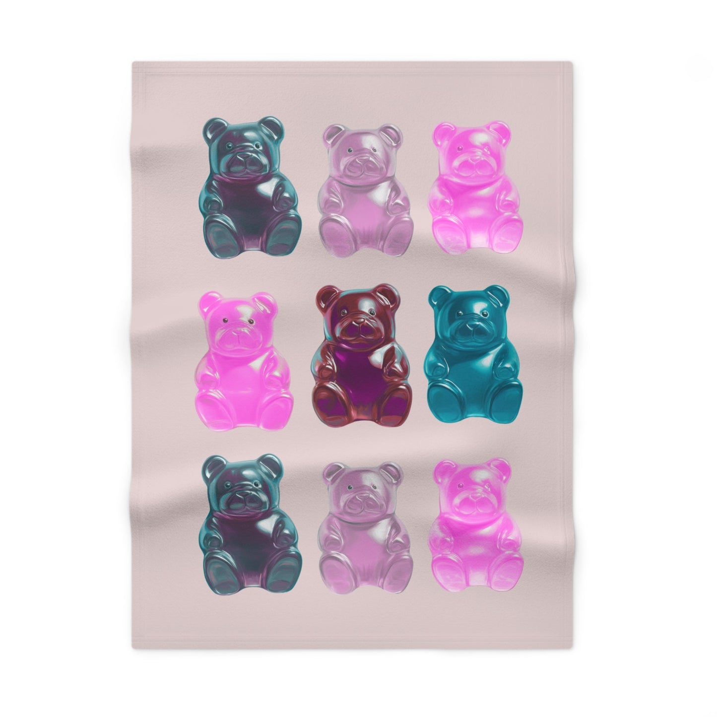 Pink Fleece Baby Blanket for Soft Gummy Bear Comfort