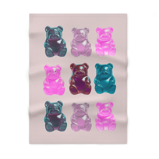 Pink Fleece Baby Blanket for Soft Gummy Bear Comfort