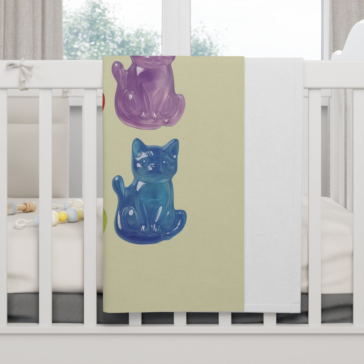Soft Fleece Baby Blanket with Cute Cat Design
