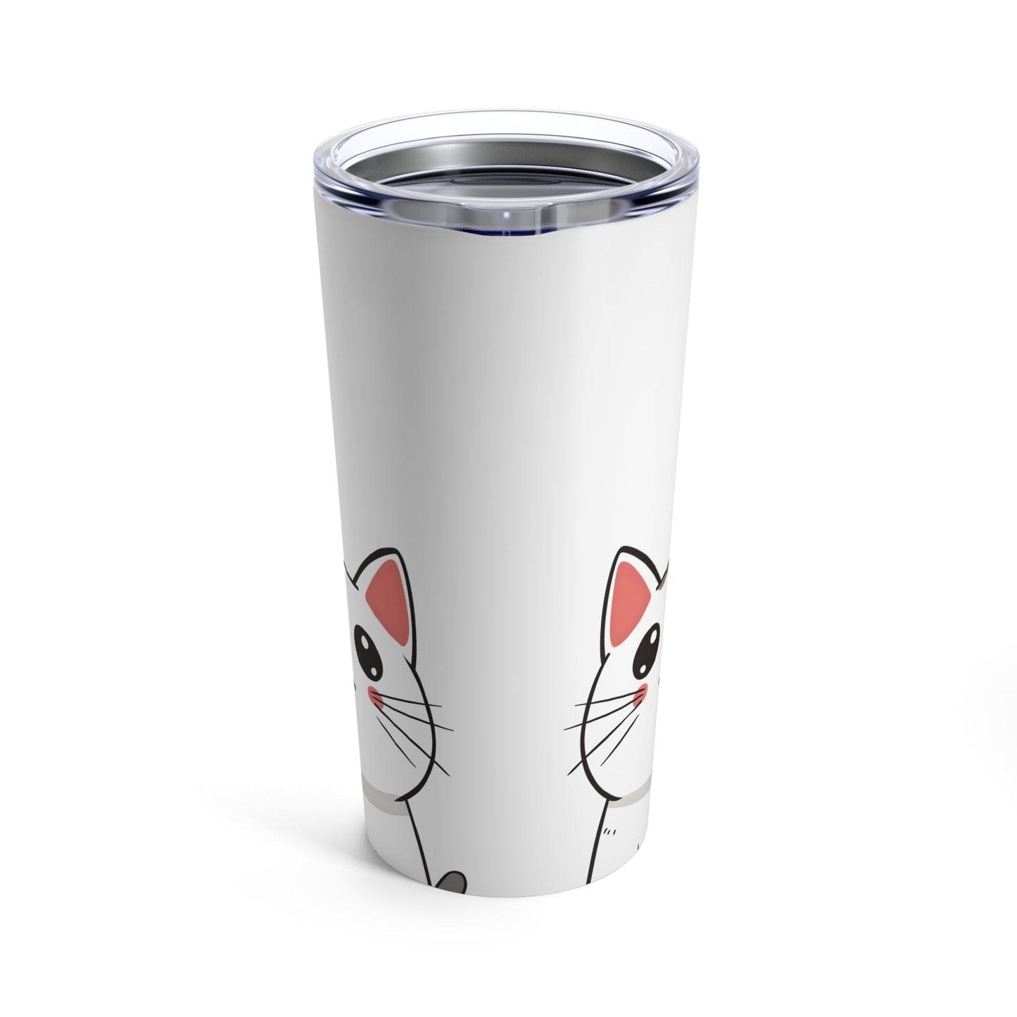 20oz White Tabby Kitty Tumbler