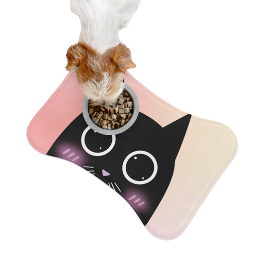 Cartoon Cat Pet Feeding Mats in Blush - Available in 3 Sizes