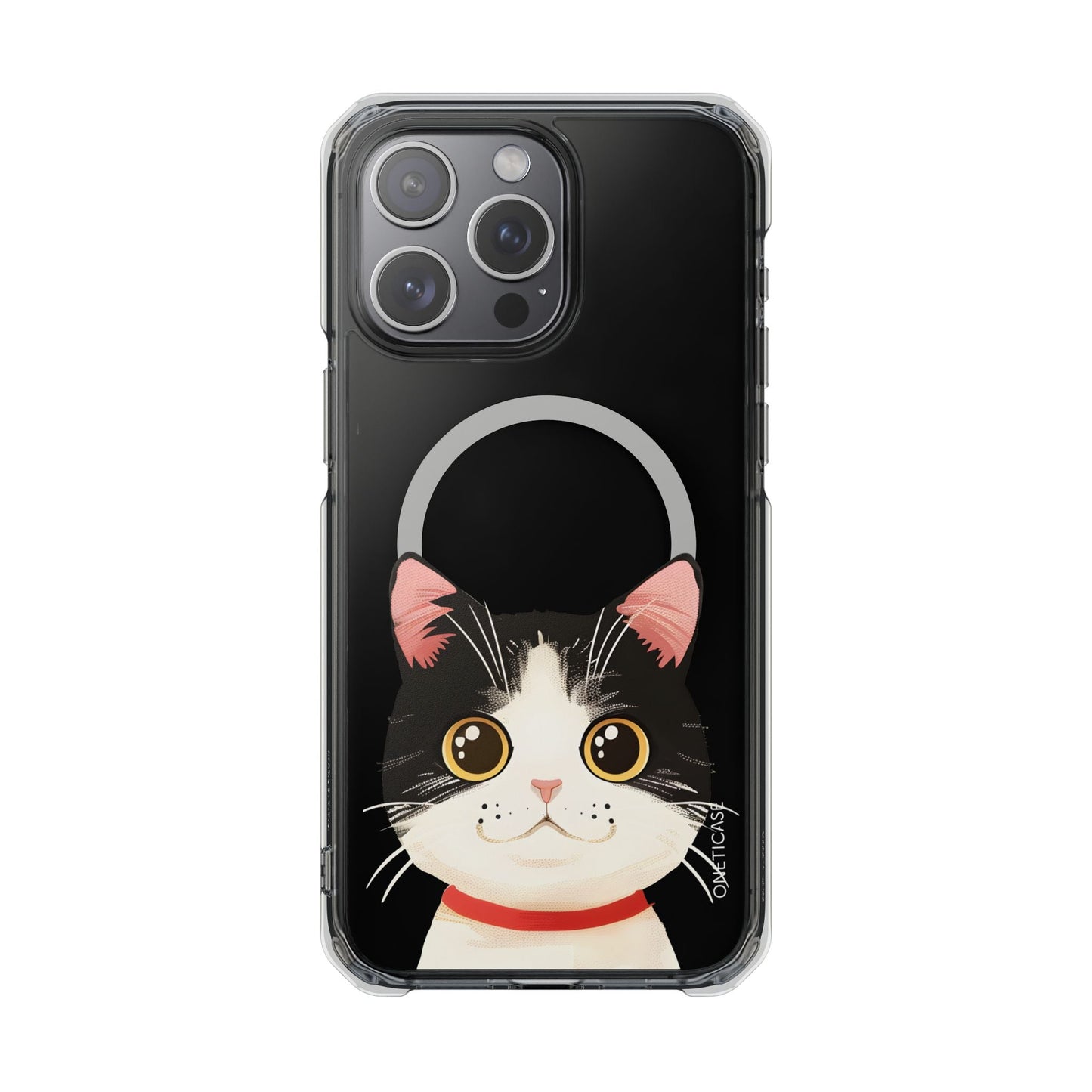 Clear Magnetic Tuxedo Cat Phone Case for iPhone Models