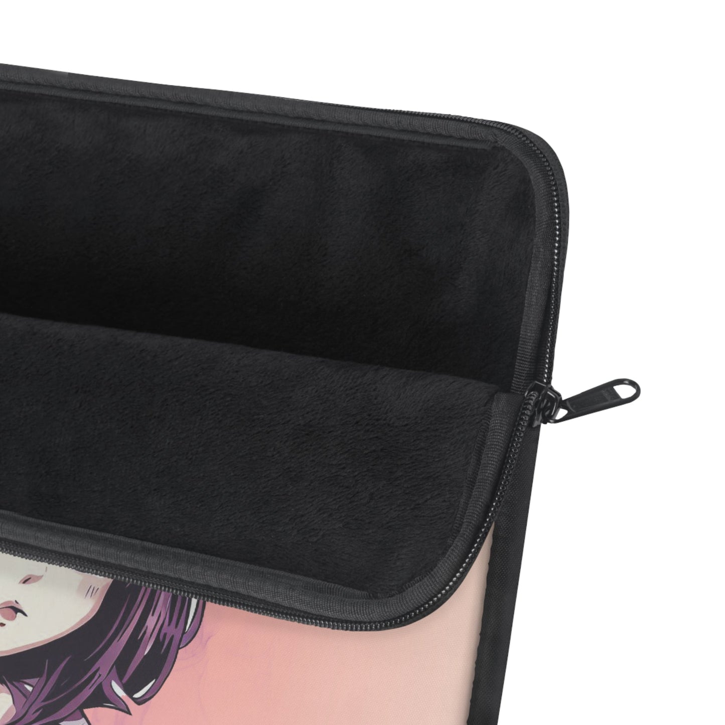 Anime Girl Laptop Sleeve with Vibrant Purple Hair
