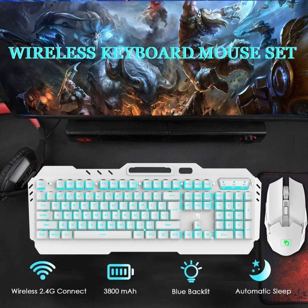 Professional Metal Gaming Keyboard and Mouse Set with Wireless Connectivity - Ninja Dragon Edition