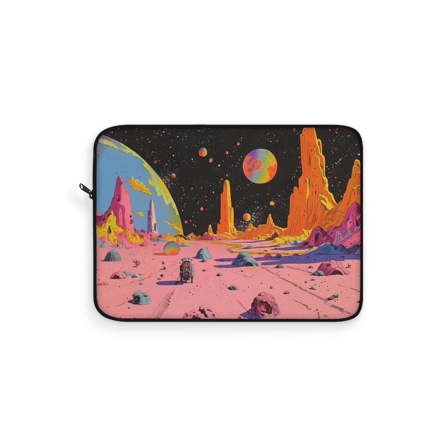 Laptop Sleeve with a Retro Space Robot Design
