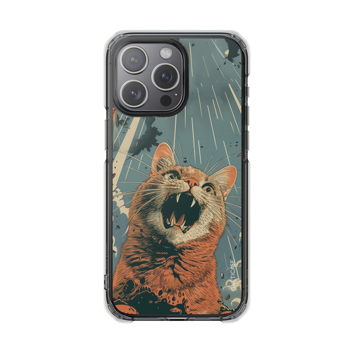 Clear Magnetic Case for Retro Cat iPhone Series