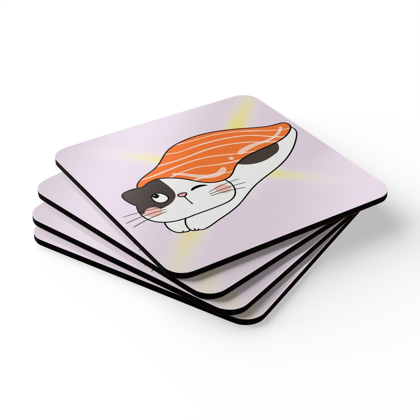 Cute Japanese-inspired Cat Sushi Coasters (Set of 4)