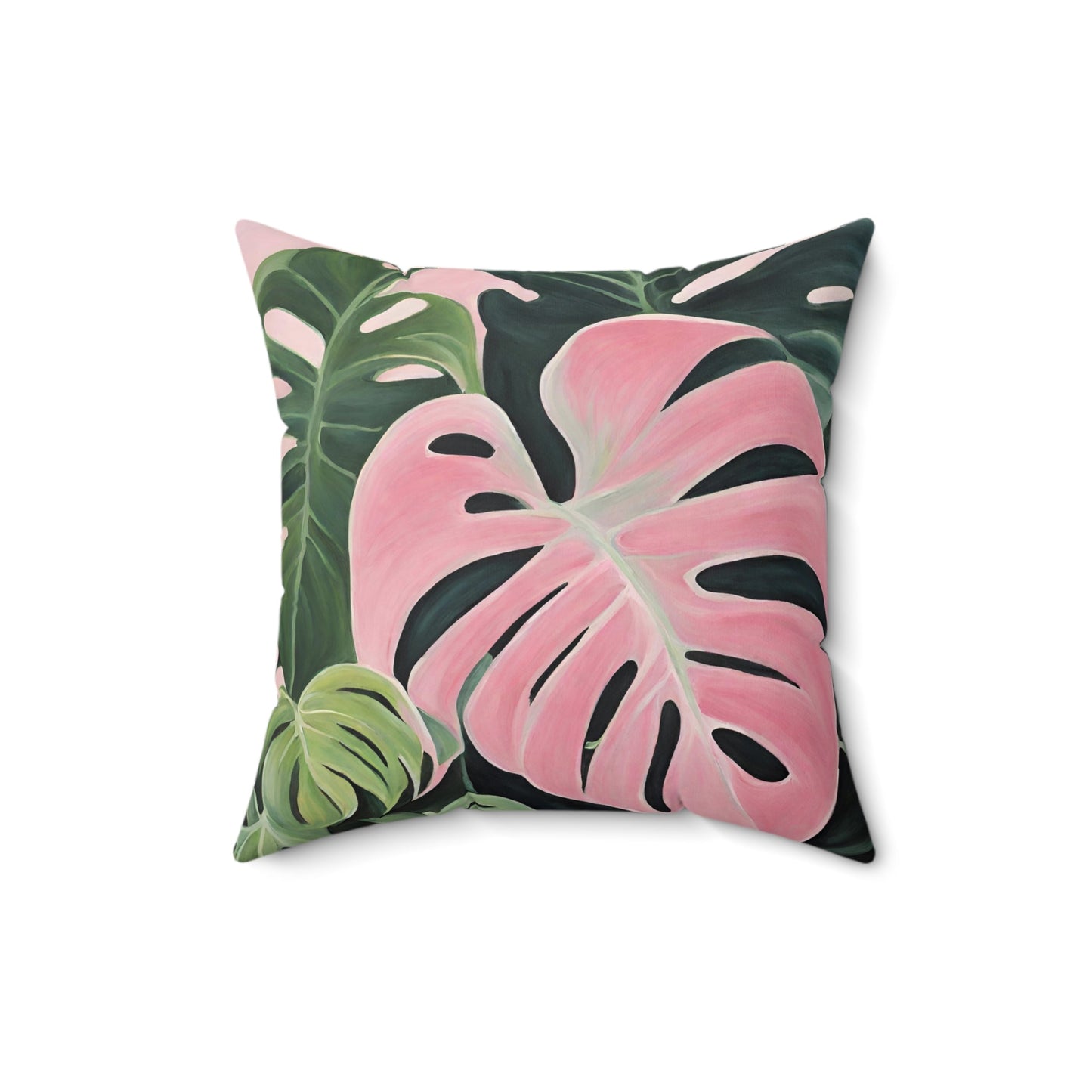 Pink Princess Philodendron Leaf Decorative Pillow - Available in 3 Sizes