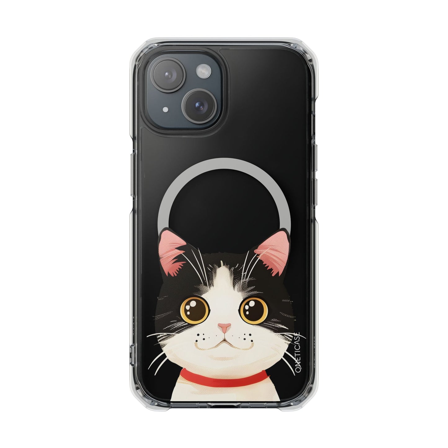 Clear Magnetic Tuxedo Cat Phone Case for iPhone Models