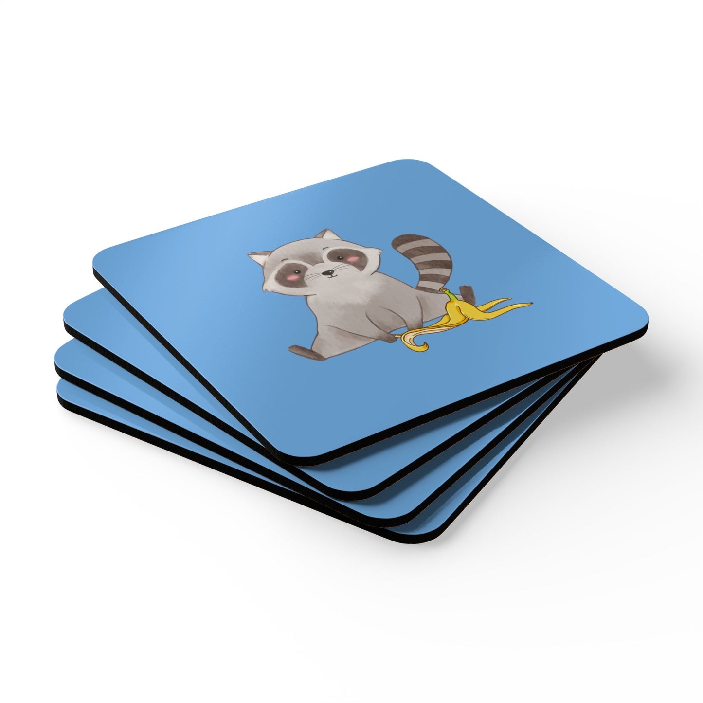 Set of Four Raccoon Coasters