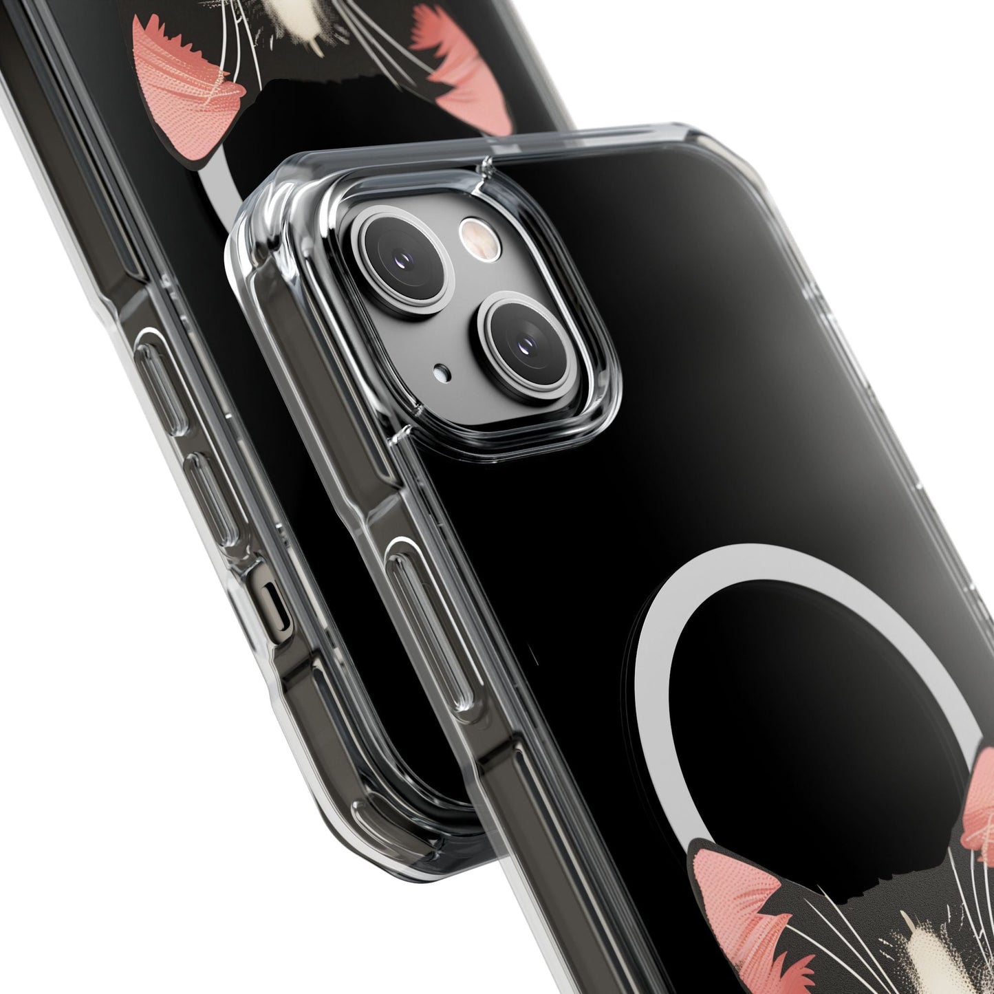 Clear Magnetic Tuxedo Cat Phone Case for iPhone Models