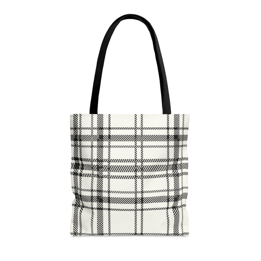 Monochromatic Checkered Handbag