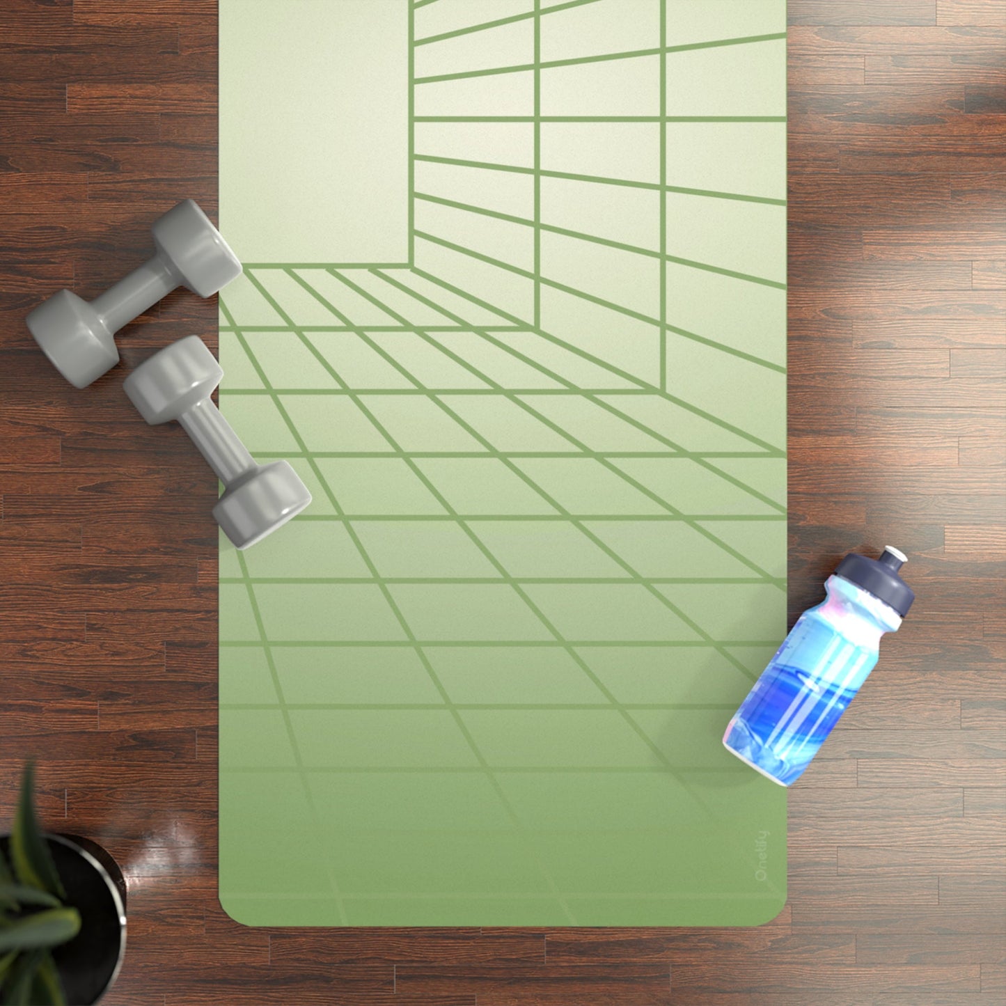 Meadow Yoga Mat with Geometric Design