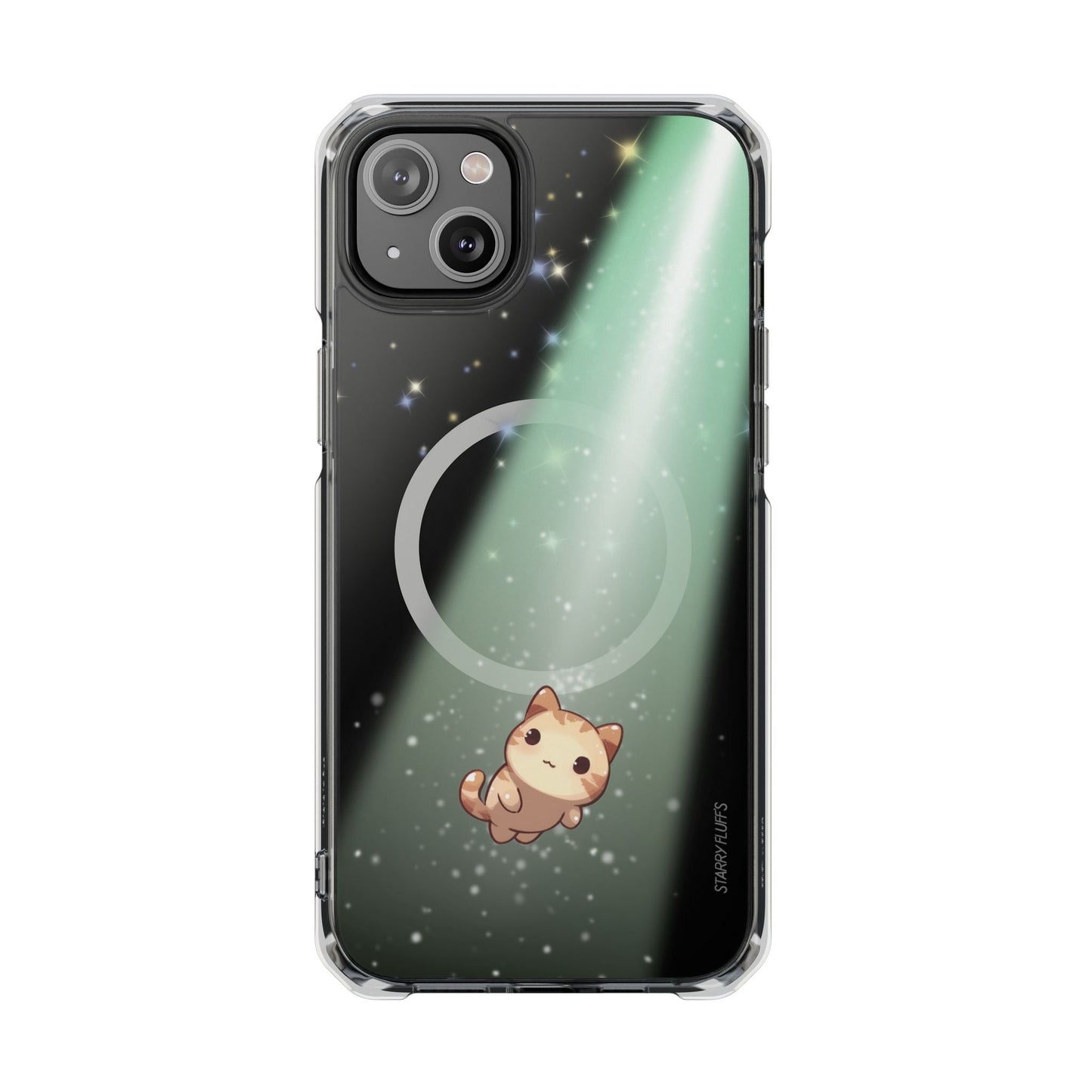 Cosmic Cat Magnetic Clear Case for iPhone by Starry Fluff
