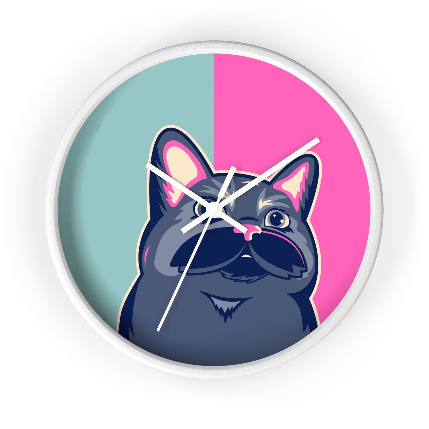 Colorful Cat Cutout Wall Clock