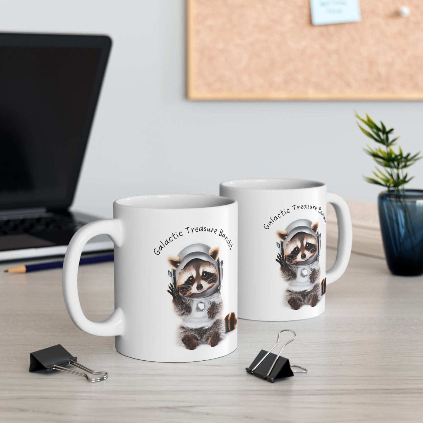 Galactic Raccoon Mug - Adorable Space Thief Treasure Cup