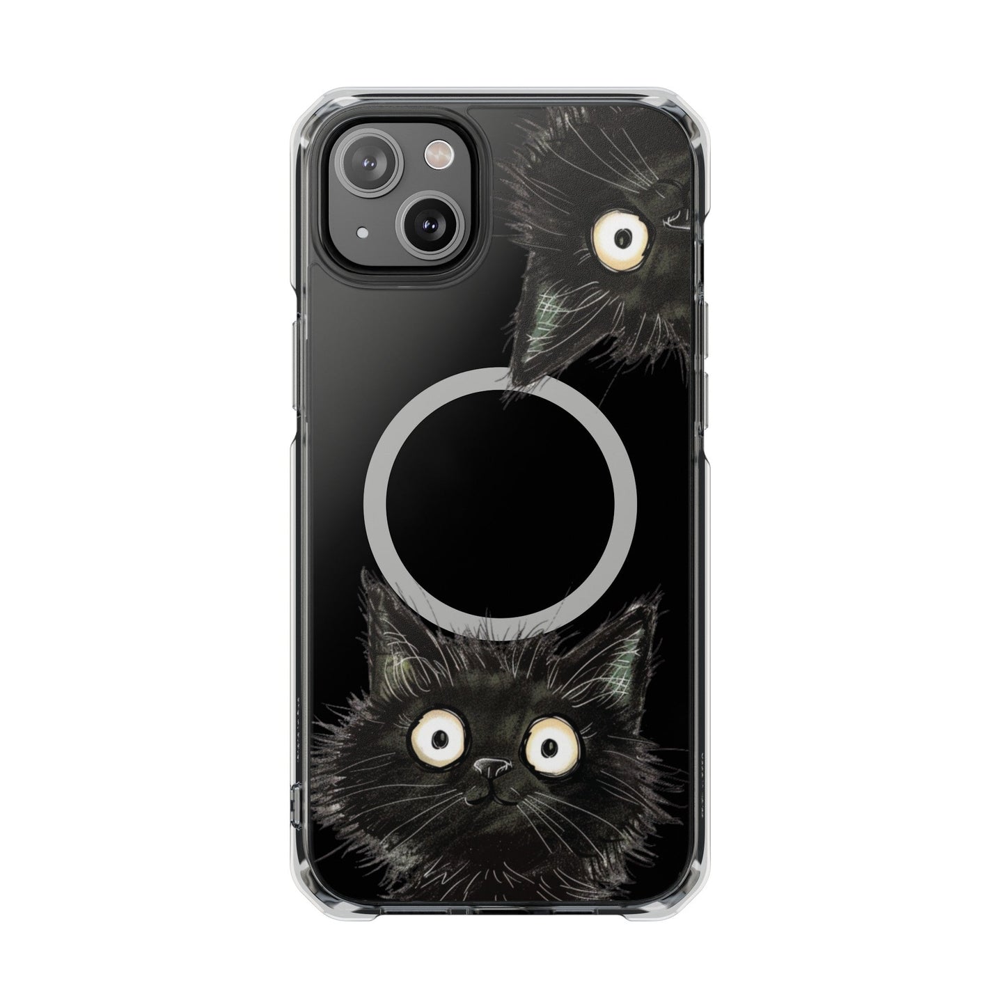Inquisitive Magnetic Clear Cat iPhone Case