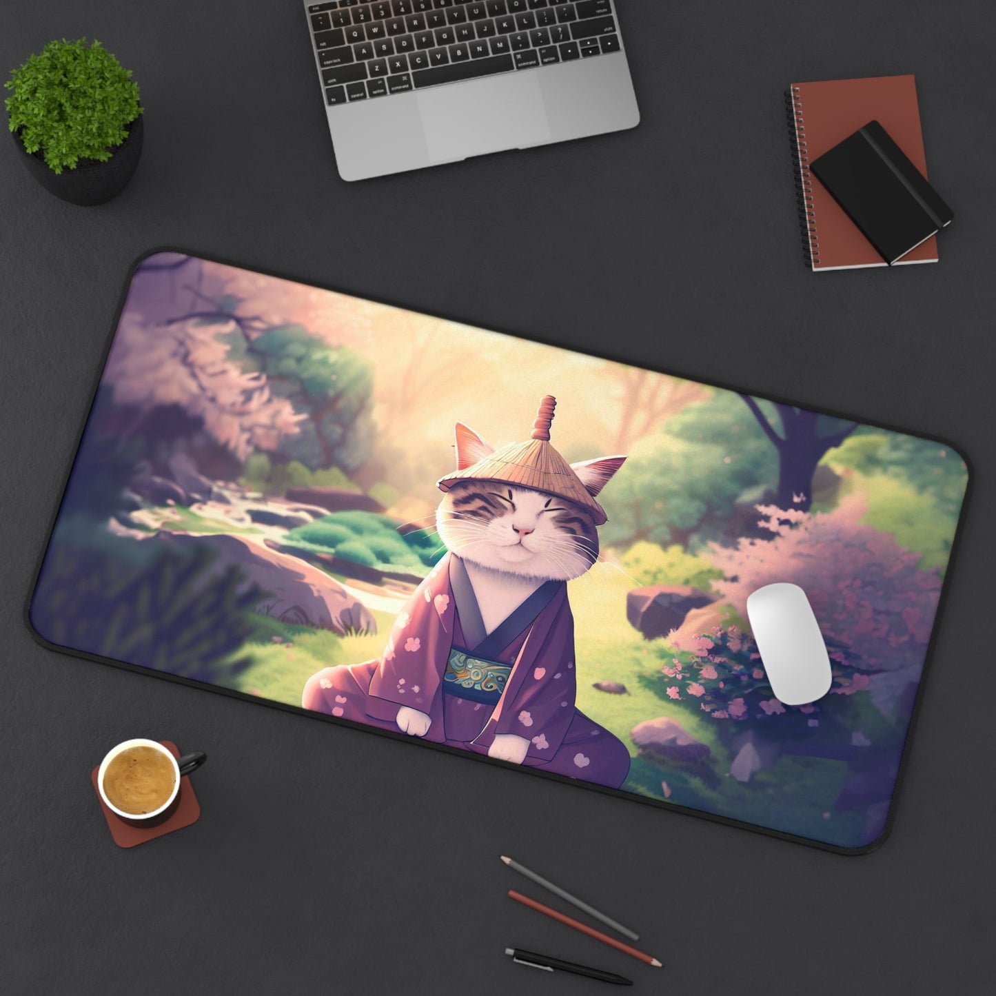 Large Mouse Pad for Zen Cat Meditation