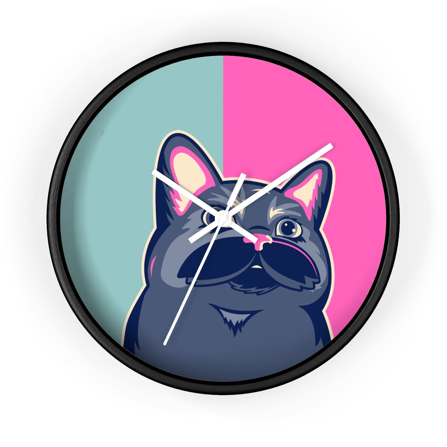 Colorful Cat Cutout Wall Clock