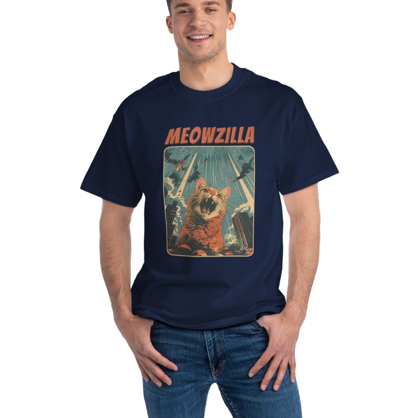 Meowzilla Retro Graphic Tee