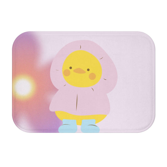 Cute Infant Duck in Rain Outfit Bath Rug