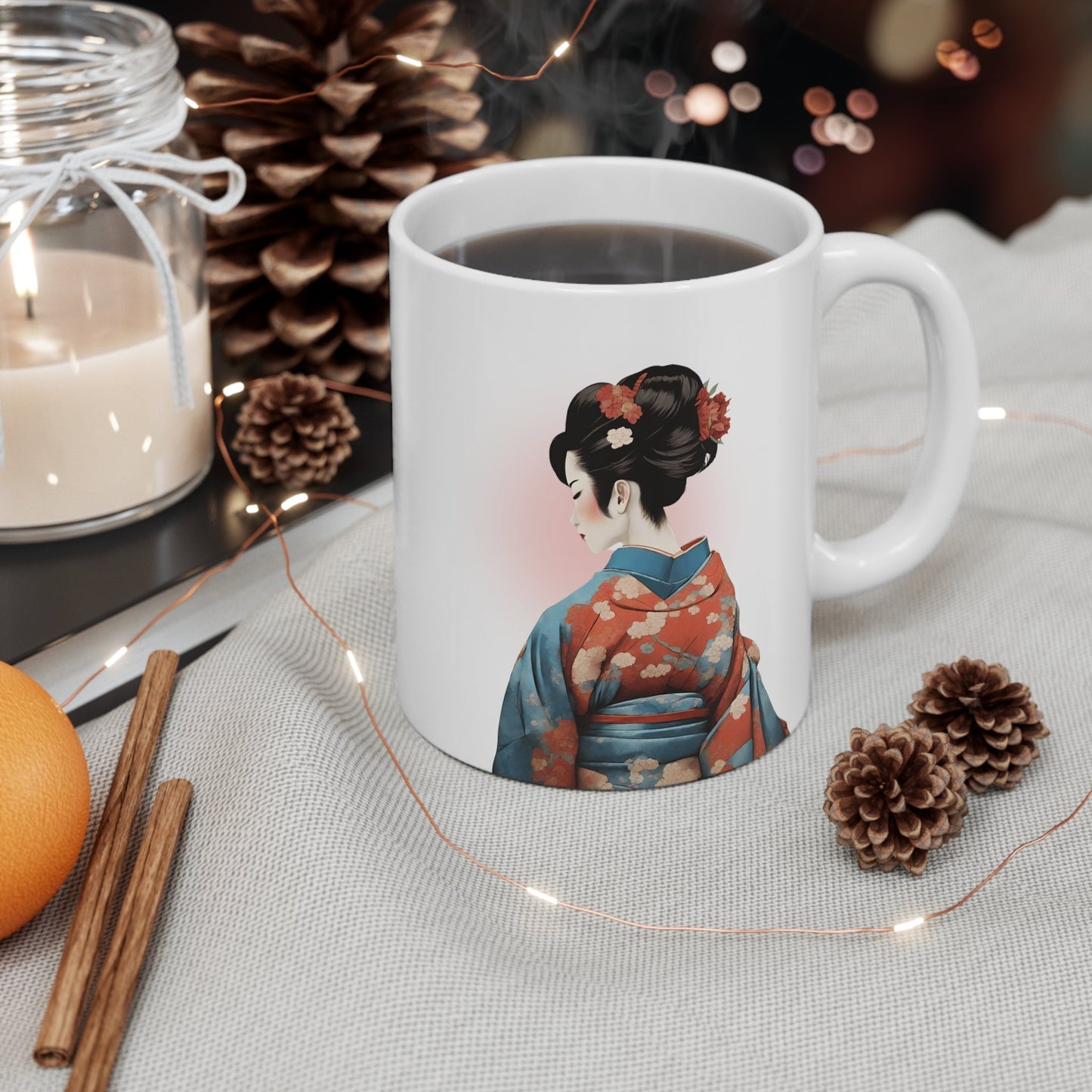 Elegant Geisha Kimono Mug